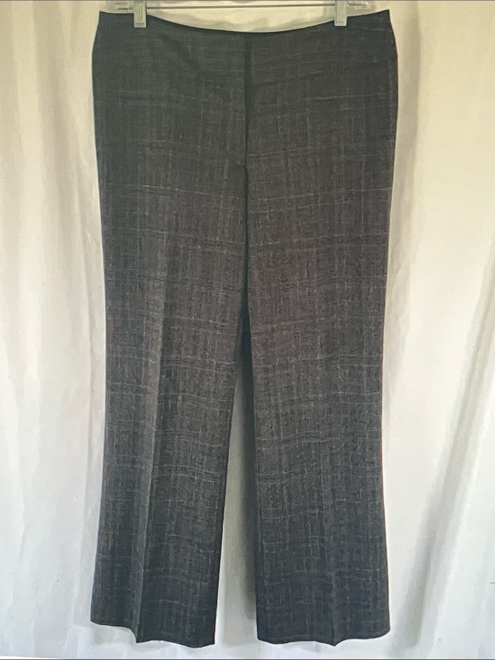 Chico's Dark Gray Wide Leg Plaid Trousers